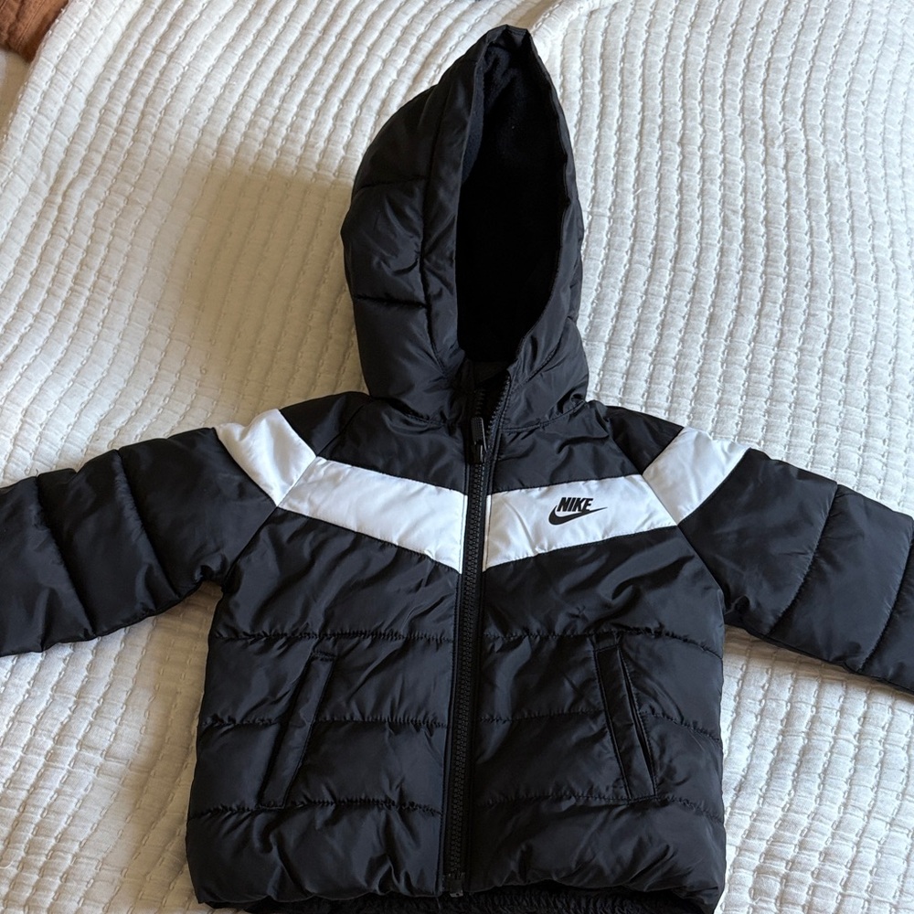 Nike Black and White Hooded Toddler Jacket